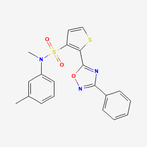 N-methyl-N-(3-methylphenyl)-2-(3-phenyl-1,2,4-oxadiazol-5-yl)thiophene-3-sulfonamide