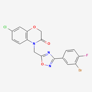 4-((3-(3-bromo-4-fluorophenyl)-1,2,4-oxadiazol-5-yl)methyl)-7-chloro-2H-benzo[b][1,4]oxazin-3(4H)-one
