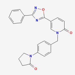 molecular formula C24H20N4O3 B3226104 1-(4-(2-oxopyrrolidin-1-yl)benzyl)-5-(3-phenyl-1,2,4-oxadiazol-5-yl)pyridin-2(1H)-one CAS No. 1251673-30-9