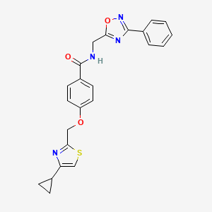 4-((4-cyclopropylthiazol-2-yl)methoxy)-N-((3-phenyl-1,2,4-oxadiazol-5-yl)methyl)benzamide