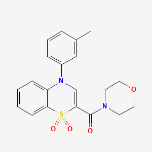 B3226154 (1,1-dioxido-4-(m-tolyl)-4H-benzo[b][1,4]thiazin-2-yl)(morpholino)methanone CAS No. 1251691-79-8