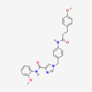 N-(2-methoxyphenyl)-1-(4-(3-(4-methoxyphenyl)propanamido)benzyl)-1H-imidazole-4-carboxamide