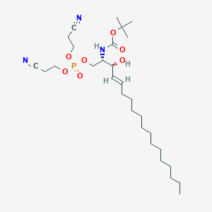 molecular formula C29H52N3O7P B032262 Bis(2-cyanoethyl)-1-(N-tert-butyloxycarbonyl)-D-erythro-D-sphingosine-1-phosphate CAS No. 161090-79-5
