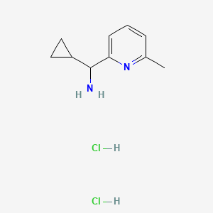 molecular formula C10H15ClN2 B3226428 1-Cyclopropyl-1-(6-methyl-2-pyridinyl)methanamine dihydrochloride CAS No. 1255717-35-1