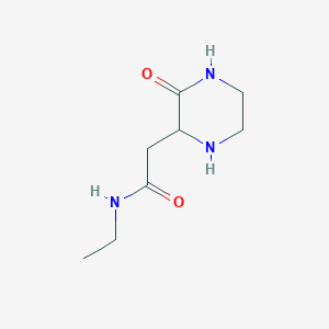 molecular formula C8H15N3O2 B3226443 N-ethyl-2-(3-oxopiperazin-2-yl)acetamide CAS No. 1255853-57-6
