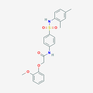 molecular formula C23H24N2O5S B322667 N-[4-[(2,4-dimethylphenyl)sulfamoyl]phenyl]-2-(2-methoxyphenoxy)acetamide 