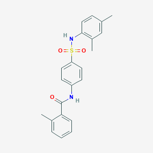 molecular formula C22H22N2O3S B322671 N-[4-[(2,4-dimethylphenyl)sulfamoyl]phenyl]-2-methylbenzamide 