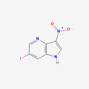 molecular formula C7H4IN3O2 B3227040 6-Iodo-3-nitro-1H-pyrrolo[3,2-b]pyridine CAS No. 1260385-30-5