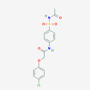 molecular formula C16H15ClN2O5S B322709 N-{4-[(acetylamino)sulfonyl]phenyl}-2-(4-chlorophenoxy)acetamide 