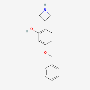 molecular formula C16H17NO2 B3227127 2-(Azetidin-3-yl)-5-(benzyloxy)phenol CAS No. 1260642-77-0