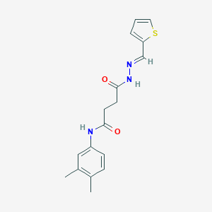 molecular formula C17H19N3O2S B322713 N-(3,4-dimethylphenyl)-4-oxo-4-[(2E)-2-(2-thienylmethylene)hydrazino]butanamide 