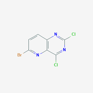 molecular formula C7H2BrCl2N3 B3227155 6-Bromo-2,4-dichloropyrido[3,2-D]pyrimidine CAS No. 1260665-43-7