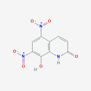 molecular formula C9H5N3O6 B032272 5,7-Bis(hydroxy(oxido)amino)-2,8-quinolinediol CAS No. 15450-74-5