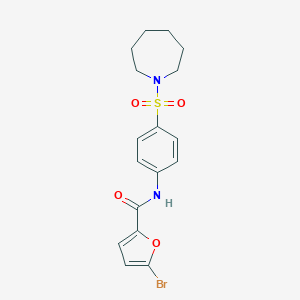 molecular formula C17H19BrN2O4S B322736 N-[4-(1-azepanylsulfonyl)phenyl]-5-bromo-2-furamide 