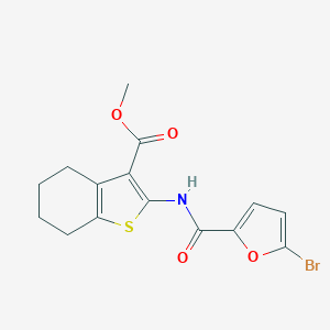 molecular formula C15H14BrNO4S B322738 Methyl 2-[(5-bromo-2-furoyl)amino]-4,5,6,7-tetrahydro-1-benzothiophene-3-carboxylate 