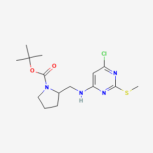 molecular formula C15H23ClN4O2S B3227465 tert-Butyl 2-(((6-chloro-2-(methylthio)pyrimidin-4-yl)amino)methyl)pyrrolidine-1-carboxylate CAS No. 1261229-91-7