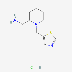 molecular formula C10H18ClN3S B3227484 (1-(Thiazol-5-ylmethyl)piperidin-2-yl)methanamine hydrochloride CAS No. 1261230-26-5