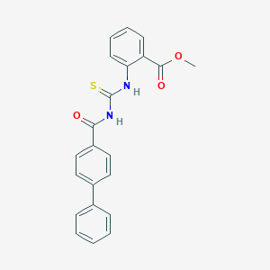 molecular formula C22H18N2O3S B322751 methyl 2-({[([1,1'-biphenyl]-4-ylcarbonyl)amino]carbothioyl}amino)benzoate 