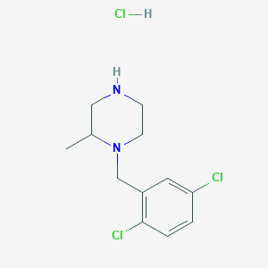 molecular formula C12H17Cl3N2 B3227512 1-(2,5-Dichloro-benzyl)-2-methyl-piperazine hydrochloride CAS No. 1261230-63-0