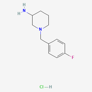 molecular formula C12H18ClFN2 B3227605 1-(4-Fluoro-benzyl)-piperidin-3-ylamine hydrochloride CAS No. 1261231-59-7