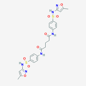 molecular formula C25H26N6O8S2 B322789 N,N'-BIS({4-[(5-METHYL-1,2-OXAZOL-3-YL)SULFAMOYL]PHENYL})PENTANEDIAMIDE 