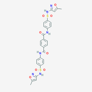 molecular formula C28H24N6O8S2 B322790 N1,N4-BIS({4-[(5-METHYL-1,2-OXAZOL-3-YL)SULFAMOYL]PHENYL})BENZENE-1,4-DICARBOXAMIDE 