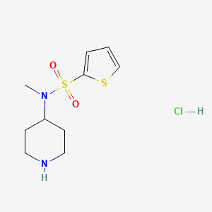 molecular formula C10H17ClN2O2S2 B3227965 N-Methyl-N-(piperidin-4-yl)thiophene-2-sulfonamide hydrochloride CAS No. 1261235-32-8