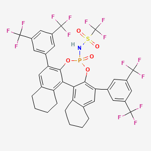 molecular formula C37H25F15NO5PS B3228019 N-[10,16-bis[3,5-bis(trifluoromethyl)phenyl]-13-oxo-12,14-dioxa-13λ5-phosphapentacyclo[13.8.0.02,11.03,8.018,23]tricosa-1(23),2,8,10,15,17-hexaen-13-yl]-1,1,1-trifluoromethanesulfonamide CAS No. 1261302-64-0