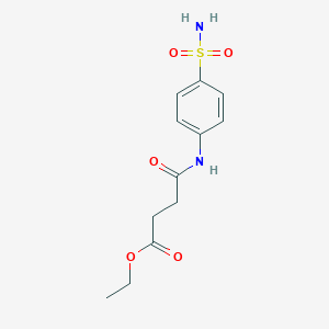 molecular formula C12H16N2O5S B322813 ethyl 4-[4-(aminosulfonyl)anilino]-4-oxobutanoate 