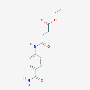 molecular formula C13H16N2O4 B322816 Ethyl 3-[(4-carbamoylphenyl)carbamoyl]propanoate 