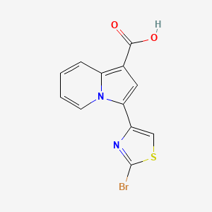 molecular formula C12H7BrN2O2S B3228454 3-(2-Bromothiazol-4-yl)indolizine-1-carboxylic acid CAS No. 1263178-48-8