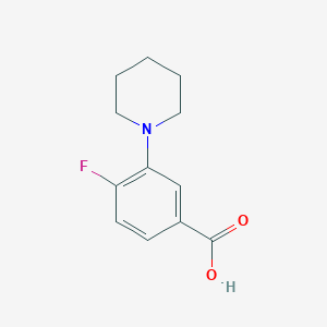 molecular formula C12H14FNO2 B3228671 4-Fluoro-3-(piperidin-1-yl)benzoic acid CAS No. 1267482-63-2