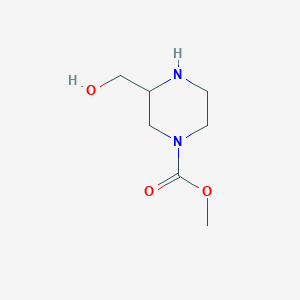 molecular formula C7H14N2O3 B3228686 Methyl 3-(hydroxymethyl)piperazine-1-carboxylate CAS No. 126766-56-1