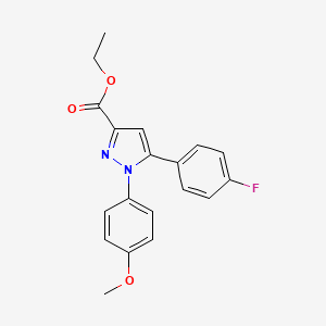 molecular formula C19H17FN2O3 B3228712 Ethyl 5-(4-fluorophenyl)-1-(4-methoxyphenyl)-1H-pyrazole-3-carboxylate CAS No. 126839-63-2