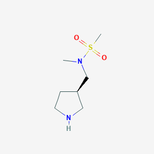 molecular formula C7H16N2O2S B3228755 Methanesulfonamide, N-methyl-N-[(3R)-3-pyrrolidinylmethyl]- CAS No. 1268521-04-5