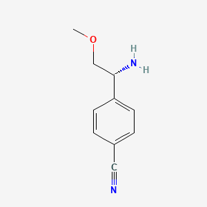 molecular formula C10H12N2O B3228856 4-[(1R)-1-Amino-2-methoxyethyl]-benzonitrile CAS No. 1269968-25-3