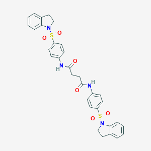 molecular formula C32H30N4O6S2 B322889 N,N'-BIS[4-(2,3-DIHYDROINDOLE-1-SULFONYL)PHENYL]SUCCINAMIDE 