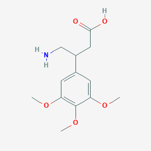 molecular formula C13H19NO5 B3229006 Benzenepropanoic acid, beta-(aminomethyl)-3,4,5-trimethoxy- CAS No. 127424-86-6
