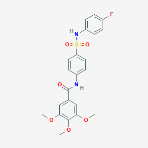molecular formula C22H21FN2O6S B322907 N-{4-[(4-fluorophenyl)sulfamoyl]phenyl}-3,4,5-trimethoxybenzamide 
