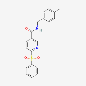 N-(4-methylbenzyl)-6-(phenylsulfonyl)nicotinamide