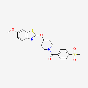 (4-((6-Methoxybenzo[d]thiazol-2-yl)oxy)piperidin-1-yl)(4-(methylsulfonyl)phenyl)methanone