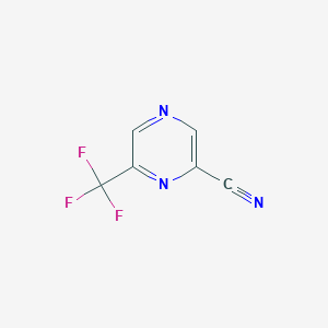 molecular formula C6H2F3N3 B3229416 6-(Trifluoromethyl)pyrazine-2-carbonitrile CAS No. 1286743-82-5