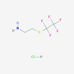 molecular formula C4H7ClF5NS B3229420 2-(Pentafluoroethylthio)ethylamine hydrochloride CAS No. 1286743-84-7
