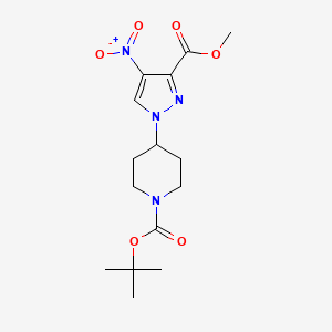 molecular formula C15H22N4O6 B3229468 tert-Butyl 4-(3-(methoxycarbonyl)-4-nitro-1h-pyrazol-1-yl)piperidine-1-carboxylate CAS No. 1287670-36-3