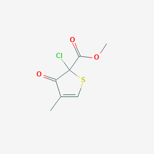 molecular formula C7H7ClO3S B3229469 Methyl 2-chloro-4-methyl-3-oxo-2,3-dihydrothiophene-2-carboxylate CAS No. 128775-88-2