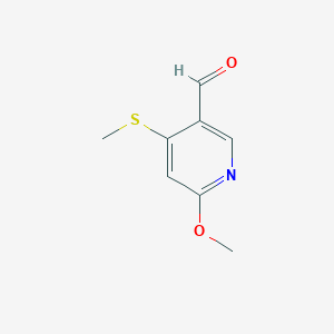 molecular formula C8H9NO2S B3229498 6-Methoxy-4-(methylthio)nicotinaldehyde CAS No. 1288994-83-1