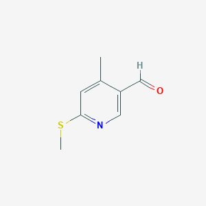 molecular formula C8H9NOS B3229522 4-Methyl-6-methylsulfanyl-pyridine-3-carbaldehyde CAS No. 1289056-48-9