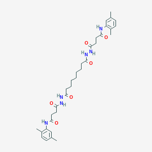 molecular formula C33H46N6O6 B322963 N-(2,5-DIMETHYLPHENYL)-3-{N'-[8-(N'-{3-[(2,5-DIMETHYLPHENYL)CARBAMOYL]PROPANOYL}HYDRAZINECARBONYL)OCTANOYL]HYDRAZINECARBONYL}PROPANAMIDE 