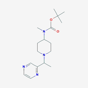 molecular formula C17H28N4O2 B3229670 Methyl-[1-(1-pyrazin-2-yl-ethyl)-piperidin-4-yl]-carbamic acid tert-butyl ester CAS No. 1289385-67-6