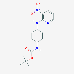 molecular formula C16H24N4O4 B3229685 tert-Butyl (trans-4-((3-nitropyridin-2-yl)amino)cyclohexyl)carbamate CAS No. 1289386-01-1